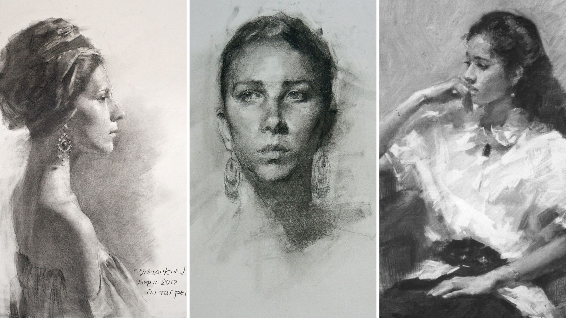 Firm and soft edges in drawing — study by Yim Mau-Kun
