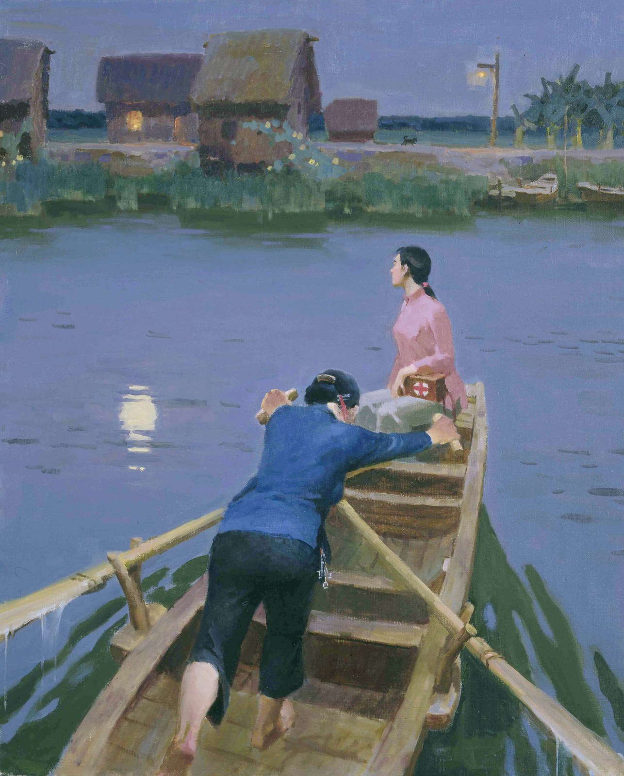 Quiet Night by Yim Mau-Kun, oil, 100×120cm, 1995