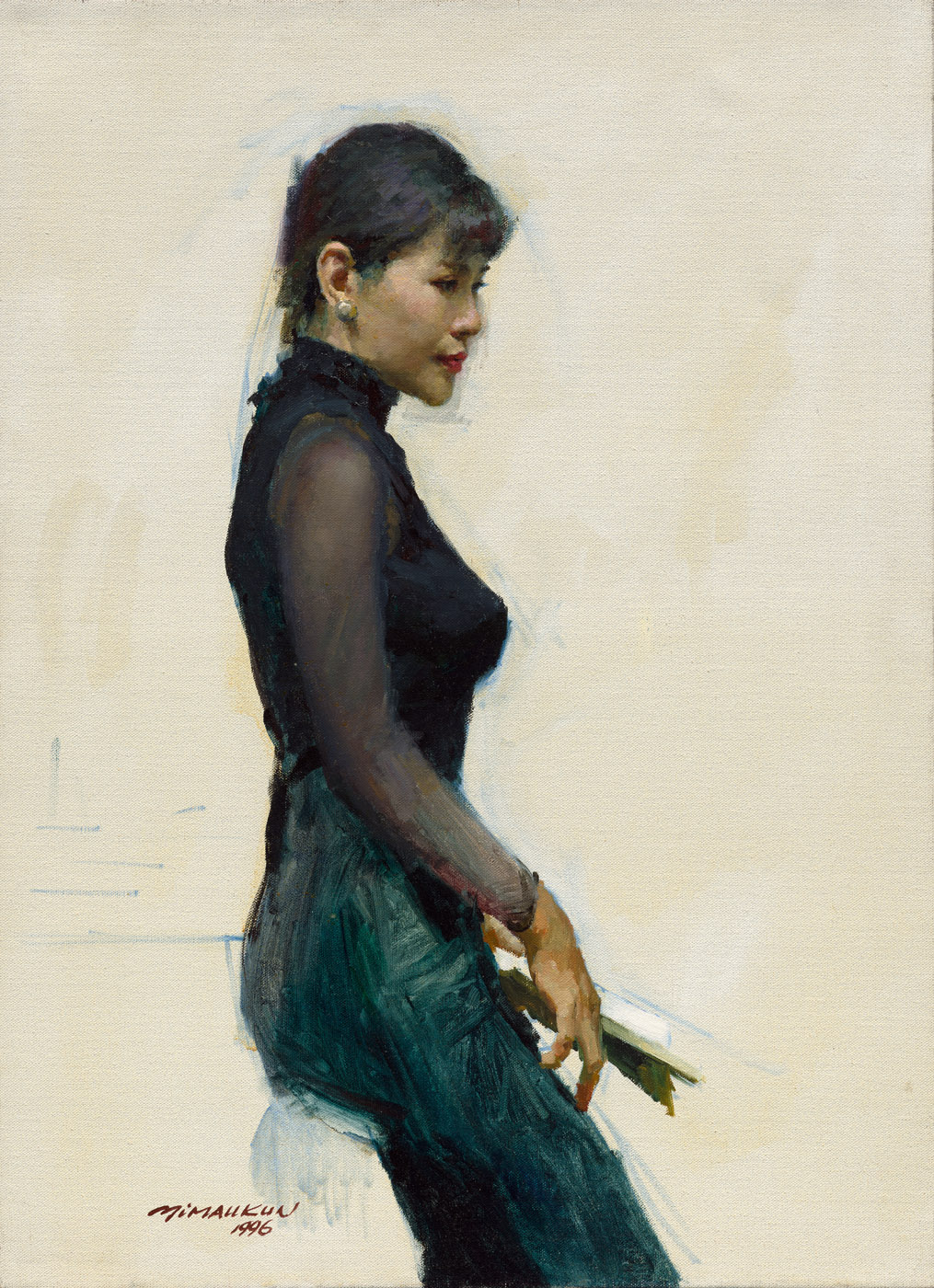 Woman in Black by Yim Mau-Kun, oil