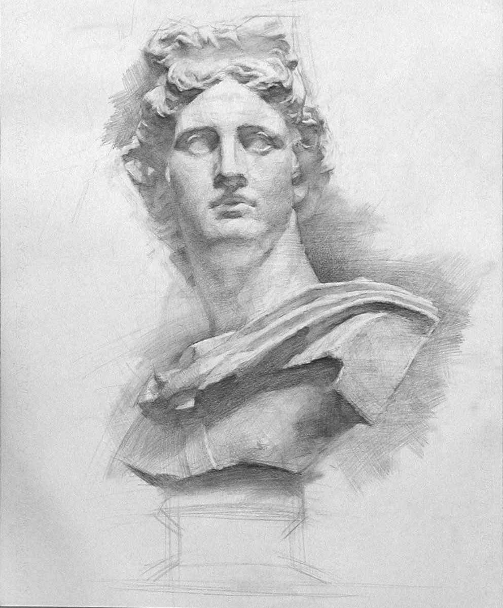 Yim Mau-Kun, classical bust study, Apollo